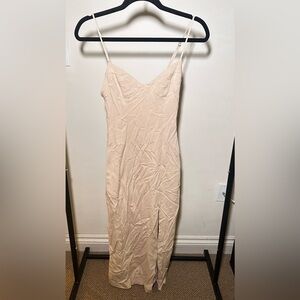 Zara beige midi dress with slight pull on strap